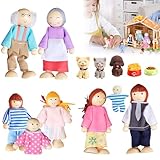CJBIN Puppenhaus Puppen, 13 Stück Puppenhaus Figuren, Biegepuppen, Puppen für Puppen-Haus Familie...