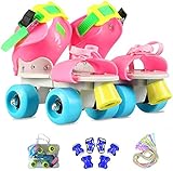 Inline-Skates Zweireihige Rollschuhe Einstellbar 4 Rad Kinder Anfänger Atmungsaktive Für Jungen...