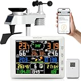 Urageuxy 14-in-1 Wlan Wetterstation, Professional Wetterstation mit Regenmesser,...