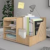 PUNCIA Dokumentenablage A4 Briefablage Ablagefächer Holz Schreibtisch Datei Organizer Papierablage...