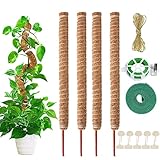 AIQII 4 Pack 70cm Pflanzenstab Moosstab Monstera Rankhilfe Biegsame Moosstab Monstera Stab...