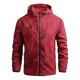 Generisch Regenjacke Herren Outdoor Wasserdichte Jacke Softshelljacke Übergangsjacke Regenmantel...