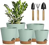 5 Packs Kunststoff Blumentopf Mit Bewässerungssystem,17.8/16.5/15.2/13.9/12.7cm Selbstbewässerung...