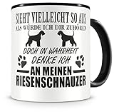 Samunshi® Ich denke an meinen Riesenschnauzer Hunde Tasse Kaffeetasse Teetasse Kaffeepott...