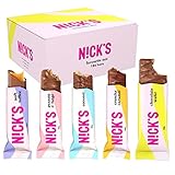 NICKS Schokolade Keto Riegel Favoriten Mix mit Schokoriegel ohne Zuckerzusatz, Glutenfrei, Low carb...