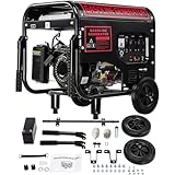 4-Takt Benzin Stromerzeuger 5000W Elektrostart, 12PS Notstromaggregat mit AVR, 2x 230V, 1x 12V...