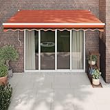 IKAYAA Elektrische markise 350x250 Elektrische Gelenkarmmarkise Markise mit Fernbedienung und Kurbel...