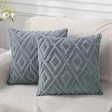 2er Set Boho Kissenbezug 45x45 cm, Kissenbezüge Flauschig Kissen Plüsch Kissenhüllen 45x45...