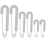 6 Stück Sicherheitsnadel Brosche Schleppennadel Brautkleid Silberne Broschennadeln für Damen...