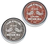 Viking Revolution Schnurrbart Wachs, 2er-Pack - Bart- & Moustache Wax für Männer - Starker Halt...