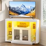 YITAHOME 100CM Eckschrank mit RGB-LED-Beleuchtung, Eckkommode fernsehschrank für bis zu 55 Zoll-TV...