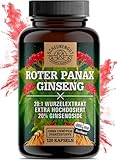 Ginseng Kapseln -1800mg je Tagesdosis- WICHTIG: 20:1 Roter Panax Extrakt (=36000mg Ginseng) I...