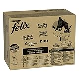 FELIX So gut wie es aussieht Doppelt Lecker Katzenfutter nass in Gelee, Sorten-Mix, 120er Pack (120...