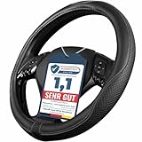 Upgrade4cars Lenkradbezug Leder-Optik Schwarz | Lenkradhülle Universal 37-38 cm für Sommer &...
