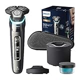 Philips Shaver S9000 – Elektrischer Nass-& Trockenrasierer für Männer, Dunkelchrom, Lift & Cut...