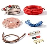 BORDEAG Subwoofer Kabel Set, 5 Meter Endstufe Kabel Set, Auto Verstärker Kabelsatz, Kfz Verstärker...