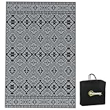 Outsunny Outdoor-Teppich, Kunststoffteppich Wasserabweisender Wendeteppich, Gartenteppich für...