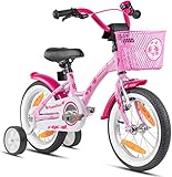 Prometheus Mädchenfahrrad 14 Zoll mit Stützräder Kinderfahrrad ab 3-4 Jahre Mädchen Rücktritt...