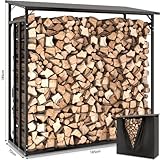Penrose 8 XXL 185x70x185 cm teil verzinktes Kaminholzregal - Außen-Brennholzregal mit lackierten...