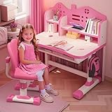 Kinder-Schreibtisch- und Stuhl-Set, höhenverstellbar, für Schule, Studium, Tischstuhl-Set mit...