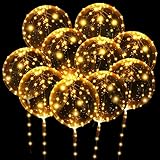 OSDUE 10 Pack Leuchtende Luftballons, 24 Zoll Valentinstag Bobo Luftballons mit 3m LED...