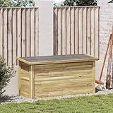 Mokuyary Aufbewahrungsbox mit Speicher Natur 119 x 44,5 x 58 cm Gartenbox mit Deckel Living...