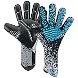 WVVOU Torwarthandschuhe, Torwarthandschuhe Herren, Fußballhandschuhe, 4+3mm Latex Super Grip für...