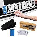 2 x Klett-Car® Auto und Motorrad Kennzeichenhalter Set rahmenlos - Nummernschildhalterung für alle...