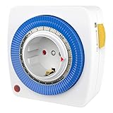 benon Zeitschaltuhr Mechanisch - 96 analoge Schaltsegmente (15 min) - Timer mit Auto On&Off Funktion...