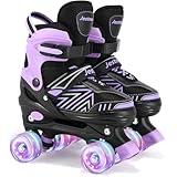 Rollschuhe Kinder Verstellbare Mädchen Damen, rollerskates Kinder Schuhe mit Rollen für mädchen 4...