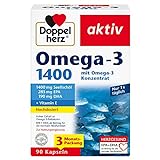 Doppelherz Omega-3 1400 mg - Hochdosiertes Omega-3-Konzentrat plus Vitamin E - Hoher Gehalt an...
