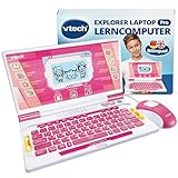 Vtech Explorer Laptop Pro Pink I Lernlaptop mit 164 Spielen I Bilingual Deutsch Englisch I 8...
