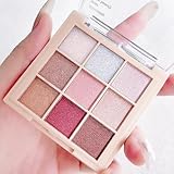 Glitzer Lidschatten Palette - 9 Farbtönen Hochpigmentierte Alles Schimmert Lidschatten - Feiner...
