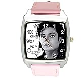 TAPORT Michael Jackson Quarz-Armbanduhr, quadratisch, Echtleder, Zifferblatt E2, inklusive...