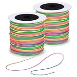 160m Regenbogen Nylonschnur für Armbänder 1mm Nylonfaden Bastelschnur Perlenfaden Bunte Faden...
