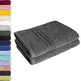 Lavea 2er Set Duschtuch 70x140 cm, Frottierserie Elena - Premium Dusch-Handtuch Set/Badetücher Set...