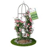 TTL Garden Obelisk Rankhilfe L 165x40cm braun - Rosen Rankgitter Metall rostfrei für...