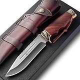 DRACHENADER Jagdmesser – 67 Lagen Vg10 Damaststahl, Handgeschmiedet, 14,7 cm Feststehende Klinge...