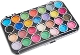 VBS Watercolor Farbkasten 28 Farben für Tuschkasten Malerei mit Pinsel, Schwamm oder Stupfpinsel -...