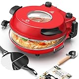 KESSER® Pizza-Ofen elektrisch bis 400 Grad | Elektrischer Pizzabäcker 1200W mit feuerfester...