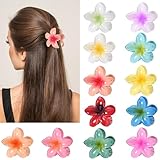8.4x8.4cm 12 Stück Hawaiian Plumeria Haarschmuck - große Krallenclips für dickes und dünnes...