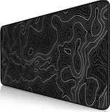 Owege Gaming Mauspad XXL 900 x 400 mm Artistic Curve Mousepad Groß Vernähte Kanten WassXerdicht...