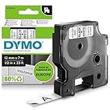 DYMO Original D1-Etikettenband | schwarz auf weiß | 12 mm x 7 m | selbstklebendes Schriftband| für...