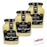 Maille Dijon Senf im Glas 215g (3er Pack) | Feinster Senf aus ganzen Senfkörnern, delikat mit...
