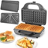 SUPERLEX 3-in-1 Sandwichmaker set, für Sandwichtoaster Kontaktgrill Waffeleisen 2 Scheiben mit...