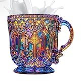 Ylnailky Bunte Trinkgläser - mit christlicher Kunst - 400ml TrinkFür Whisky Wein Tee Getränke...