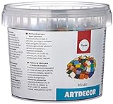 Rayher Artdecor Mosaik Mix 1x1cm, ca.1500Stück, Dose 1kg , Bunt gemischt, 1453049