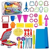 Knetwerkzeug für Kinder, 41 Stück Knete mit Zubehör Creation Frühstück Burger & Pasta, Formen...