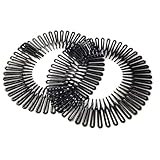 2 Stücke Schwarz Stretchkamm Full Circular Stretch Hair Kamm Kunststoff Stirnband Haarbandhalter...
