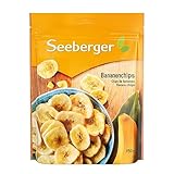 Seeberger Bananenchips: Frische Bananenscheiben in feinem Kokosöl zu knusprigen Chips gebacken -...